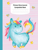Blue Unicorn Primary Story Journal Composition Book - Grade Level K-2 Draw and Write, Dotted Midline Creative Picture Notebook Early Childhood to Kindergarten (Fantasy Magical Creatures)