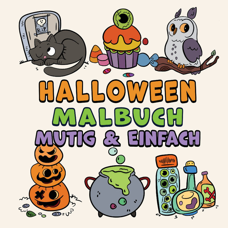 Halloween Mutig & Einfach Malbuch