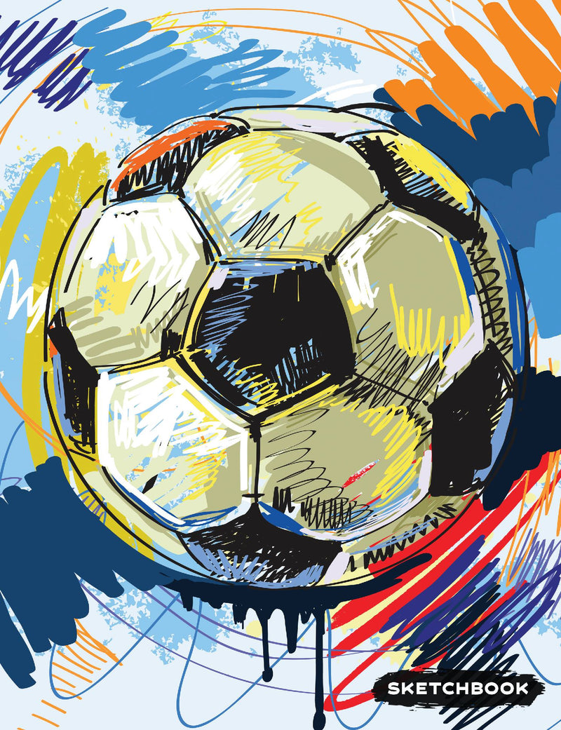 Sketchbook Soccer Blank Sketch Paper, Creative Artist Drawing Composition Notebook
