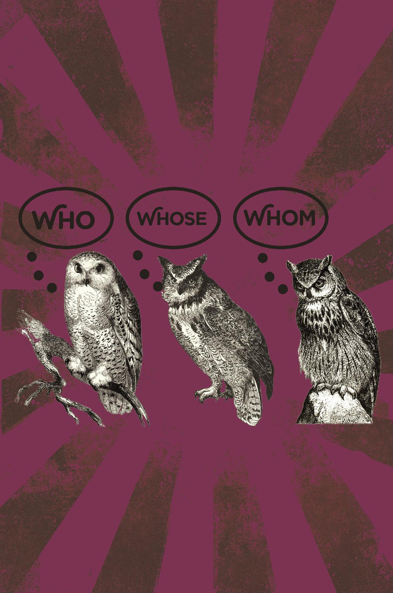 Astute Owls Who? Whose? Whom? Notebook (6x9 Lined Perfect Bound)