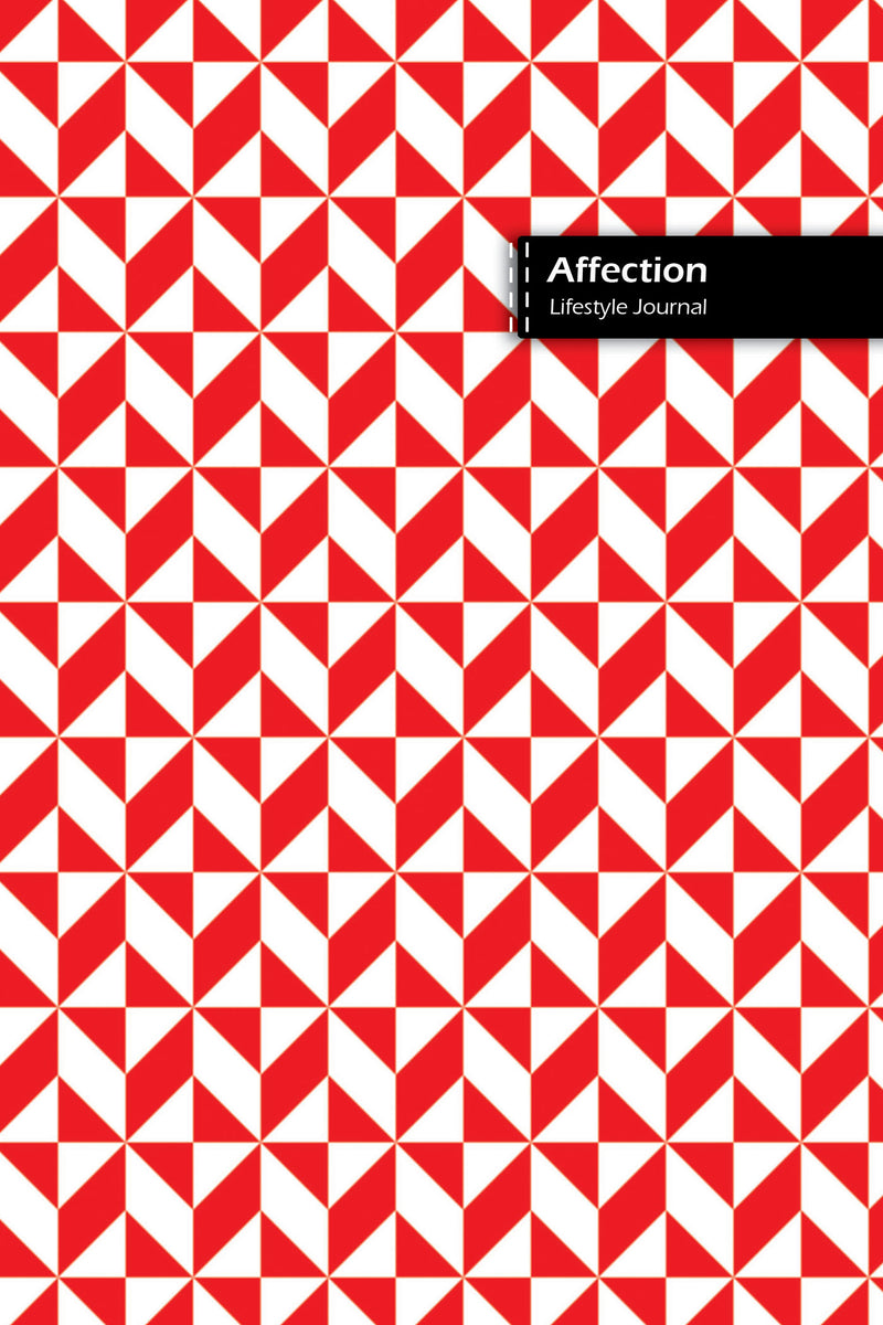 Affection Lifestyle Journal, 180 Write-in Pages (90 shts), Wide-ruled Dotted Lines, Spiral Bound, Lay-flat Design, (Red)
