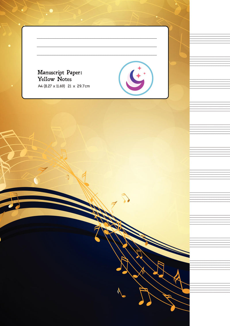 Manuscript Paper: Yellow Notes | A4 Blank Sheet Music Spiral Notebook