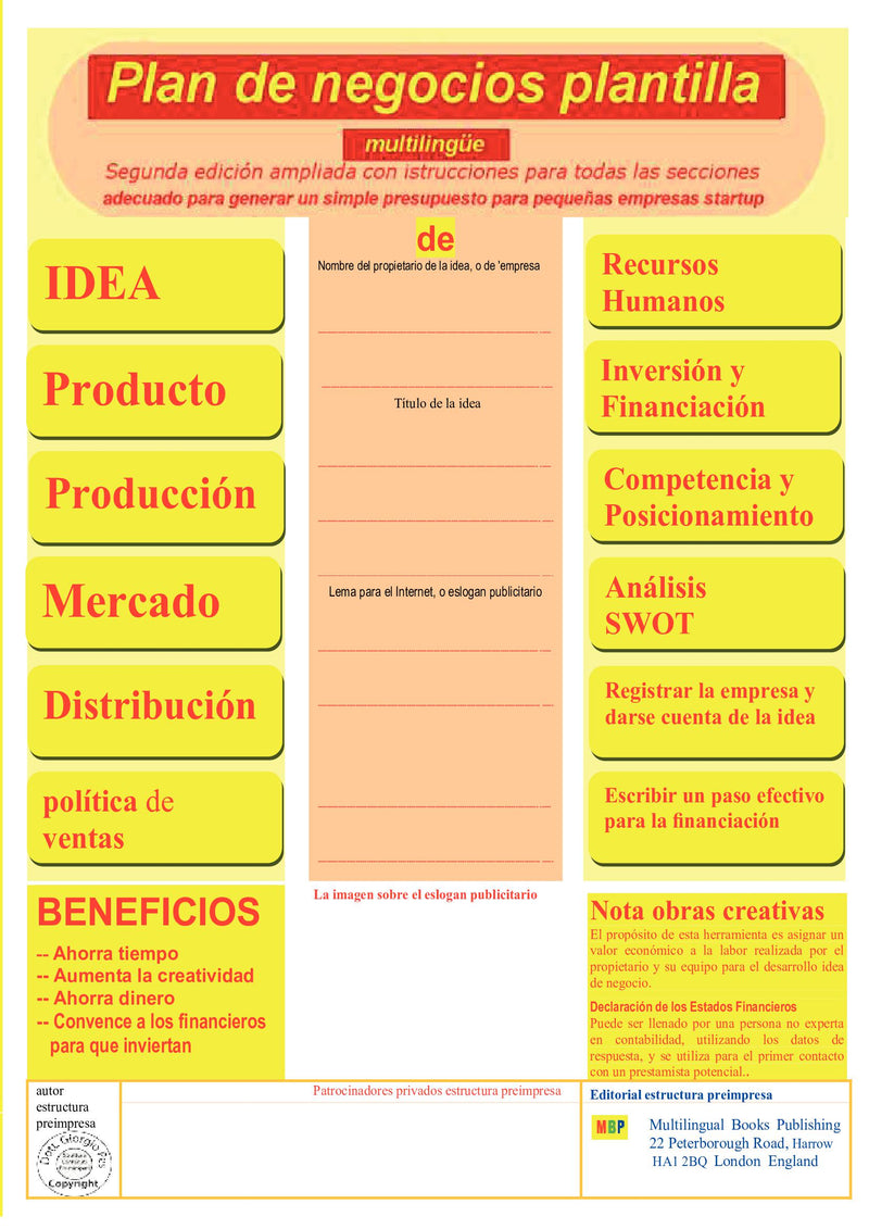 Plan de negocios plantilla multilingüe